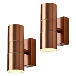 Litecraft Pack Of 2 Kenn Copper Up And Down Outdoor Wall Lights - thumbnail 2
