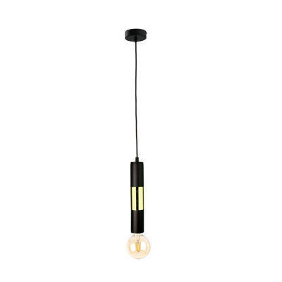 Luminosa Lighting Luminosa Magnum Slim Pendant Ceiling Light Black, Gold, 10Cm, 1X E27