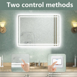 AVER-GROWTH Led Bathroom Mirror With 3 Colour Lights Demister Pad Anti-Fog Touch/wall Switch Dimmable Portrait/landscape 900X700mm - thumbnail 5