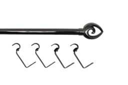 GoodHome Kilmos Gloss Black Nickel Effect Extendable Bullet Curtain Pole Set, (L)2000mm-3300mm (Dia)28mm - thumbnail 3
