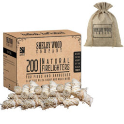 Shelby Wood Company Natural Wood Firelighters 200 Eco Wax Coated Wood Wool Flame Fire Starters For Indoor/outdoor Fires & Bbq's - thumbnail 1