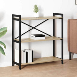 Berkfield Modern Bookcase Sonoma Oak 80 X 30 X 83 Cm Engineered Wood - thumbnail 2