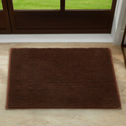 Ameha Brown Chenille Mat 40X60Cm, Extra Soft, Non-Slip, Absorbent Bath Rug & Doormat - thumbnail 2