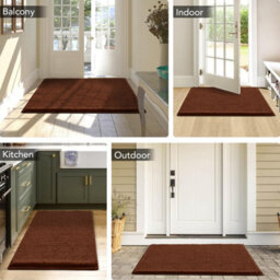 Ameha Brown Chenille Mat 40X60Cm, Extra Soft, Non-Slip, Absorbent Bath Rug & Doormat - thumbnail 9