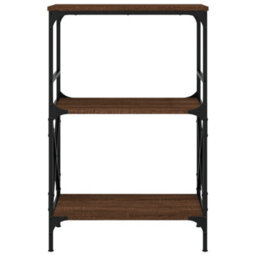 Berkfield Bookcase 3-Tier Brown Oak 59X35X90.5 Cm Engineered Wood - thumbnail 4