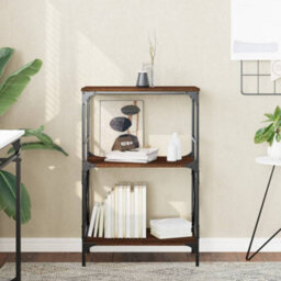 Berkfield Bookcase 3-Tier Brown Oak 59X35X90.5 Cm Engineered Wood