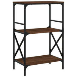 Berkfield Bookcase 3-Tier Brown Oak 59X35X90.5 Cm Engineered Wood - thumbnail 2