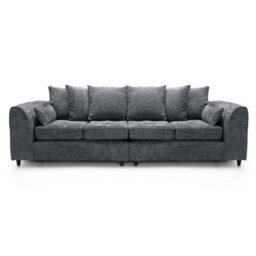 Furnishings For Less UK Monaco Chenille Fabric Long 4 Seater Sofa  Grey - thumbnail 1