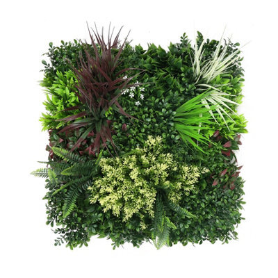True Products Premium Artificial Green Plant Living Wall Panel 50Cm X 50Cm - Carnival B - image 1