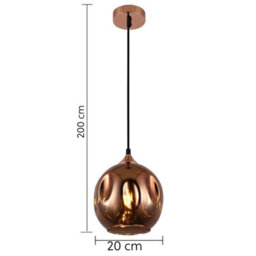 Harper Living Pendant Ceiling Light, Rose Gold Finish, Dome Shade, Adjustable Height - thumbnail 4