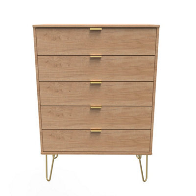 Honshu 5 Drawer Chest Of Drawers In Nebraska Oak (Ready Assembled) - image 1