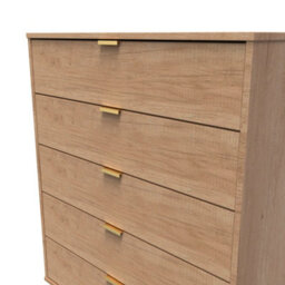 Honshu 5 Drawer Chest Of Drawers In Nebraska Oak (Ready Assembled) - thumbnail 4