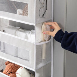 5 Pockets Over The Door Hanging Organiser Space Saving Wardrobe Toys Storage - thumbnail 3