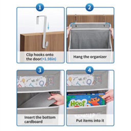 5 Pockets Over The Door Hanging Organiser Space Saving Wardrobe Toys Storage - thumbnail 4