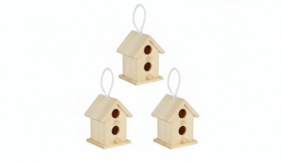 3-Piece Wooden Birdhouse Set For Garden Decoration - image 1