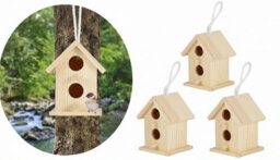 3-Piece Wooden Birdhouse Set For Garden Decoration - thumbnail 4