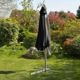 Home Source Gozo 3M Garden Outdoor Overhanging Cantilever Crank Parasol Black - thumbnail 3