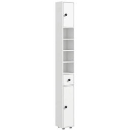 Tall Bathroom Cabinet Narrow Storage Unit Shelving Drawer Cupboard - thumbnail 1