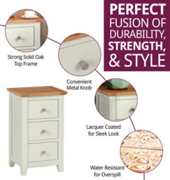 Hallowood Furniture Clifton Oak Painted Bedside Table - thumbnail 2
