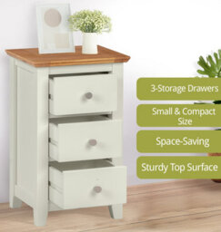 Hallowood Furniture Clifton Oak Painted Bedside Table - thumbnail 5