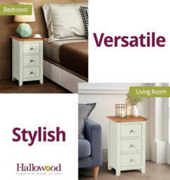Hallowood Furniture Clifton Oak Painted Bedside Table - thumbnail 6