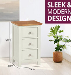 Hallowood Furniture Clifton Oak Painted Bedside Table - thumbnail 3