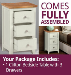 Hallowood Furniture Clifton Oak Painted Bedside Table - thumbnail 7