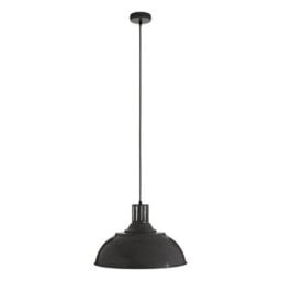 Orsina Ridged Bowl Grey Pendant Light, Curved Hanging Lamp With Retro Vent Holder, Modern Ceiling Pendant Light - thumbnail 2
