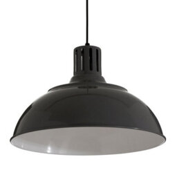 Orsina Ridged Bowl Grey Pendant Light, Curved Hanging Lamp With Retro Vent Holder, Modern Ceiling Pendant Light - thumbnail 3