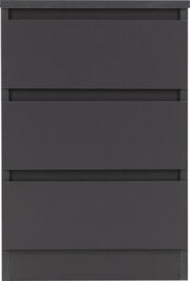Seconique Malvern Pair Of Bedsides 3 Drawer Grey Finish Recessed Handles Metal Runners - thumbnail 3