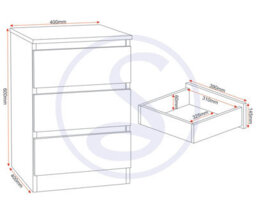 Seconique Malvern Pair Of Bedsides 3 Drawer Grey Finish Recessed Handles Metal Runners - thumbnail 8