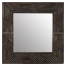 Orsina Saira Wall Mirror, Brown, Glass, Wood