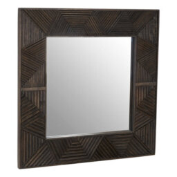 Orsina Saira Wall Mirror, Brown, Glass, Wood - thumbnail 2