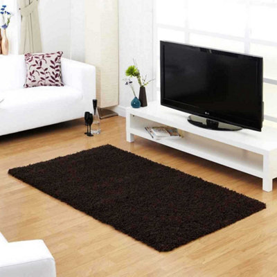 Indulgence Chocolate Plain Shaggy Rug By Ultimate Rug-200Cm X 290Cm - image 1