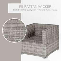 Outsunny Single Wicker Furniture Sofa Chair W/ Padded Cushion For Garden Balcony - thumbnail 5