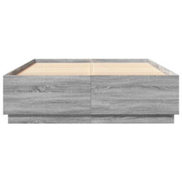 Berkfield Bed Frame With Led Without Mattress Grey Sonoma 160X200 Cm - thumbnail 6