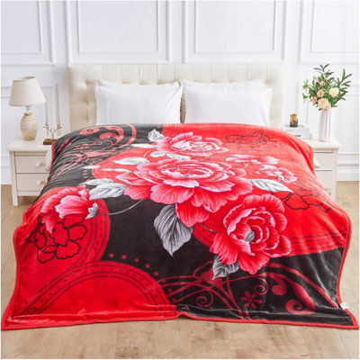 Gc Gaveno Cavailia Flower Weighted Blanket Insomnia Stress Fleece Bed Blanket 4Kg Floral Heavy Blanket For Adult (200 X 240 Cm) - image 1