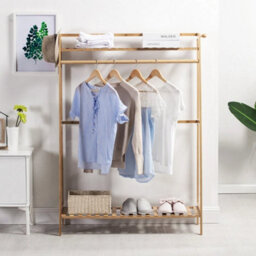 Heavy Duty Wood Clothes Rail Hat Rack Hanging Garment Stand - thumbnail 5