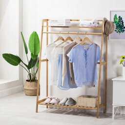 Heavy Duty Wood Clothes Rail Hat Rack Hanging Garment Stand - thumbnail 6