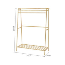 Heavy Duty Wood Clothes Rail Hat Rack Hanging Garment Stand - thumbnail 2