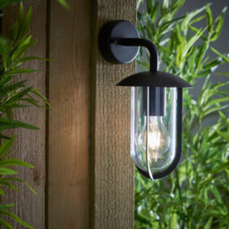Anson Lighting Layka Outdoor Wall Light Finished In Textured Black And Clear Pc - thumbnail 1