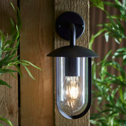 Anson Lighting Layka Outdoor Wall Light Finished In Textured Black And Clear Pc - thumbnail 2