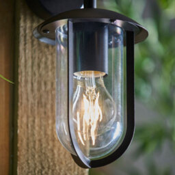 Anson Lighting Layka Outdoor Wall Light Finished In Textured Black And Clear Pc - thumbnail 5