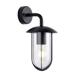 Anson Lighting Layka Outdoor Wall Light Finished In Textured Black And Clear Pc - thumbnail 3