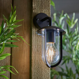 Anson Lighting Layka Outdoor Wall Light Finished In Textured Black And Clear Pc - thumbnail 6