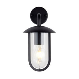 Anson Lighting Layka Outdoor Wall Light Finished In Textured Black And Clear Pc - thumbnail 4
