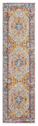 San Marino Modern Living Room Area Rug - Low Pile Floral Design Muti Coloured 60Cm X 220Cm - thumbnail 1