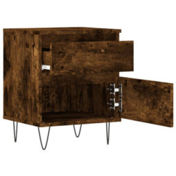 Berkfield Bedside Cabinets 2 Pcs Smoked Oak 40X35X50 Cm Engineered Wood - thumbnail 7