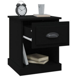 Berkfield Bedside Cabinet Black 39X39X47.5 Cm Engineered Wood - thumbnail 5