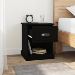 Berkfield Bedside Cabinet Black 39X39X47.5 Cm Engineered Wood - thumbnail 3
